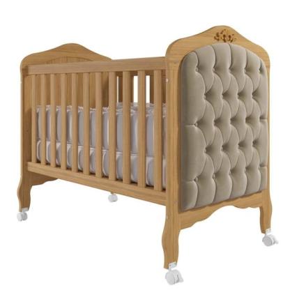Minicama tipo cuna con muebles capitoné Alegria Espresso