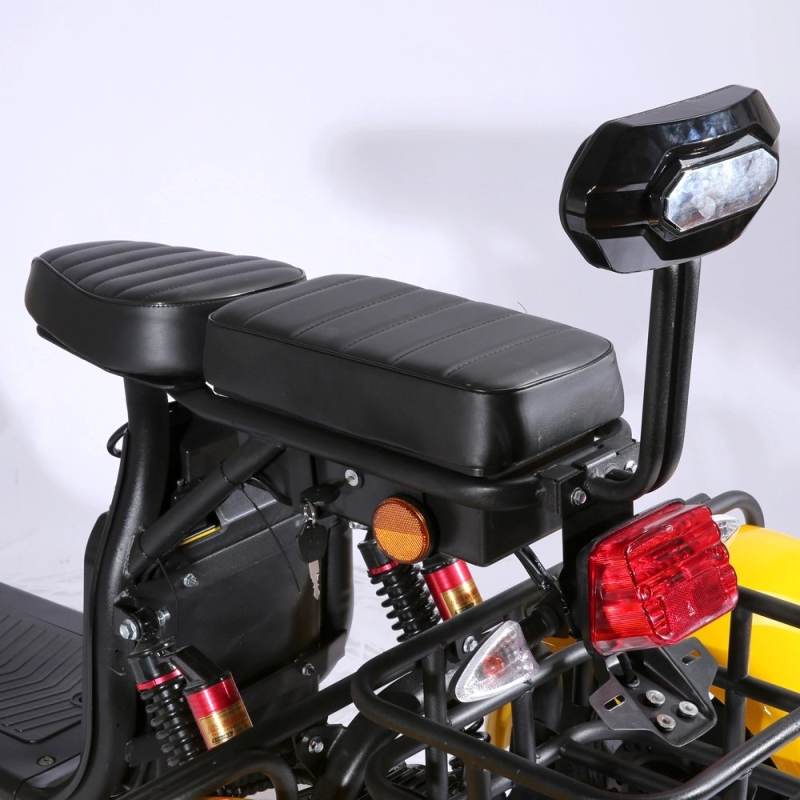 Patinete eléctrico para adultos de 3 ruedas, motocicleta eléctrica con asiento para pasajero