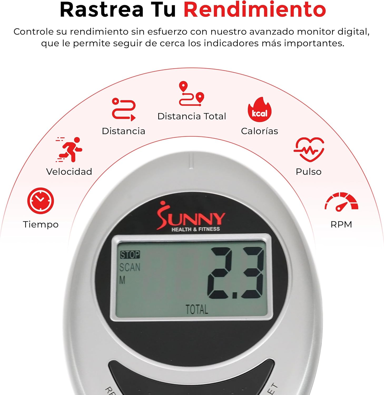 Sunny Health & Fitness Máquina Elíptica para el Hogar, Entrenador Cruzado de Cuerpo Completo con Resistencia Magnética Silenciosa, Cardio de Bajo Impacto, Bluetooth SunnyFit App Opcional