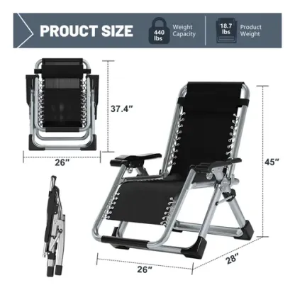 Silla Zero Gravity, Reclinable Acolchada Para Exterior