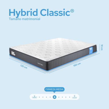 COLORDREAMS ColchÃ³n Individual Classic HÃ­brido 18 cm | Pocket Coil + Memory Foam | Firmeza Media | HipoalergÃ©nico y antiÃ¡caros | Transpirable | 100x190 cm | Colchones en Caja