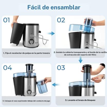 Exprimedor eléctrico Boyuevi de 800 W con jarra para jugo de 30 oz (aprox. 900 ml), licuadora centrífuga multifunción para frutas y verduras, sin BPA, fácil de limpiar, capacidad de 800 ml, diseño compacto, uso doméstico