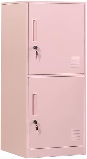 Casillero de almacenamiento vertical metálico de 2 puertas para habitación de niños, escuela, oficina, hogar, apilable, de acero, para juguetes y equipo deportivo, dispositivo antivuelco (2D,
