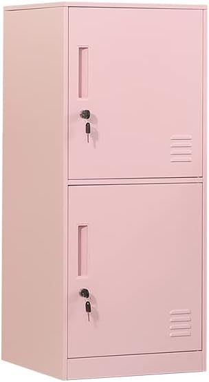 Casillero de almacenamiento vertical metálico de 2 puertas para habitación de niños, escuela, oficina, hogar, apilable, de acero, para juguetes y equipo deportivo, dispositivo antivuelco (2D,