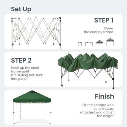 PHI VILLA - Toldo parasol con bloqueo UV de 4 x 4 m con kits de herramientas, pantalla de cenador para patio al aire libre, eventos de jardín, marrón-Clavijas de tierra para tienda de campaña al aire libre, clavijas para campamento con dosel