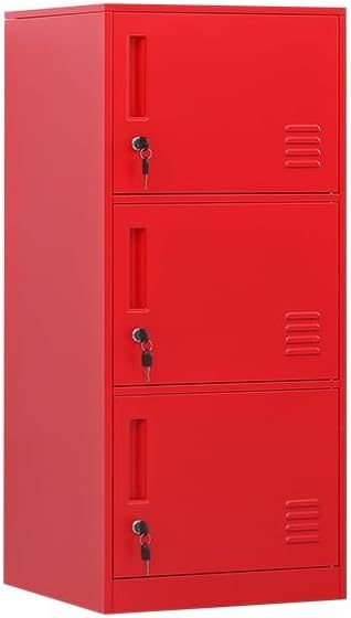 Casillero de almacenamiento vertical metálico de 2 puertas para habitación de niños, escuela, oficina, hogar, apilable, de acero, para juguetes y equipo deportivo, dispositivo antivuelco (2D,