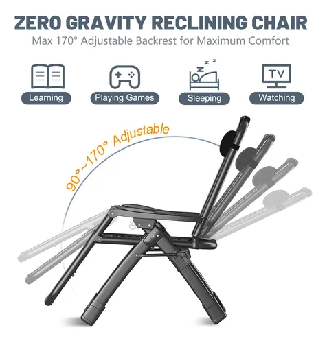 Silla Zero Gravity, Reclinable Acolchada Para Exterior