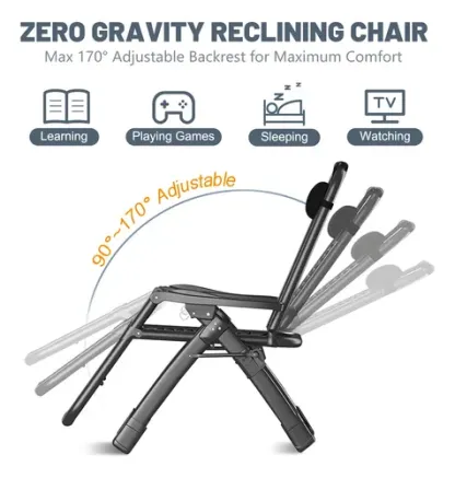 Silla Zero Gravity, Reclinable Acolchada Para Exterior