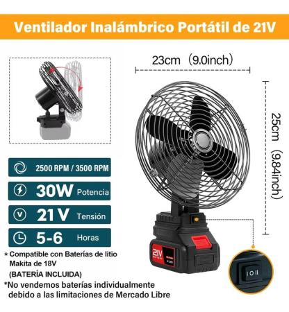 【Producto Viral】Conjunto de Ventilador Portátil de Metal Inalámbrico y Luz LED Recargable