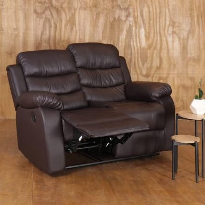Sillón Midtown Concept Lounge Lounge de 2 secciones tapizado en piel sintética - Marrón - 95 CM X 104 CM X 150 CM 