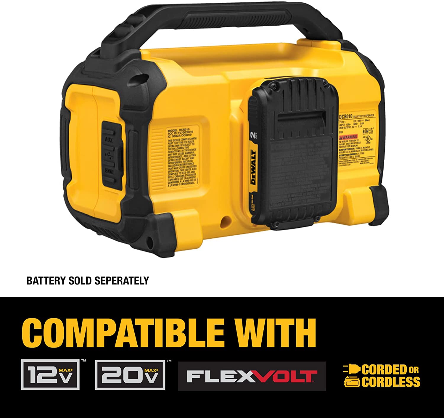 Dewalt Bocina Bluetooth Jobsite 12V/20V MAX DCR010