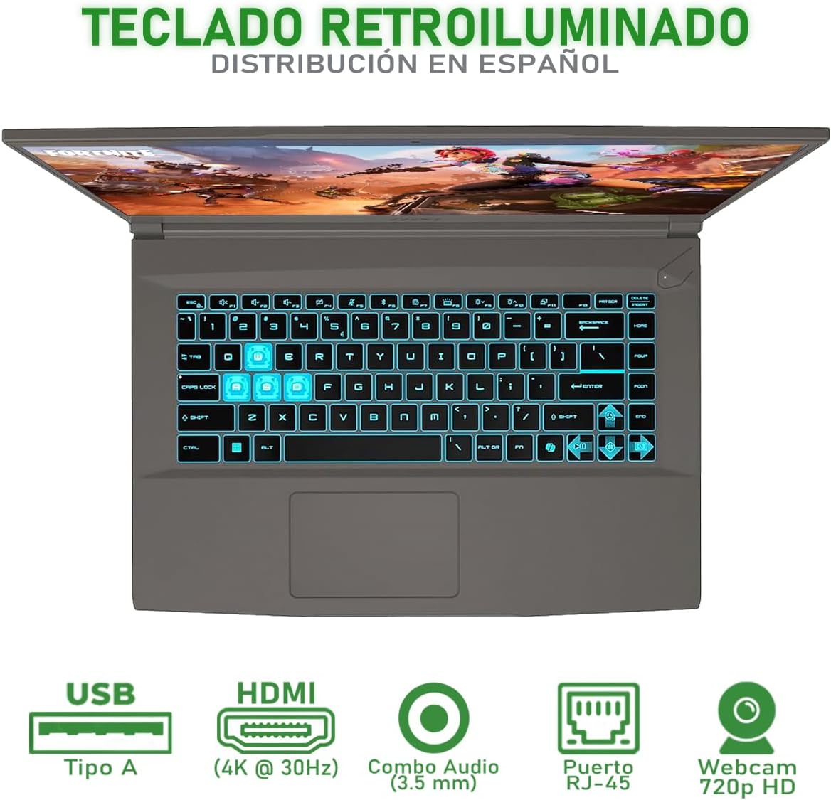 MSI Laptop Gamer Thin 15 NVIDIA GeForce RTX 2050 Intel Core I5 12450H 16GB RAM 512GB SSD 15.6" 144Hz Windows 11 Home Teclado en Español