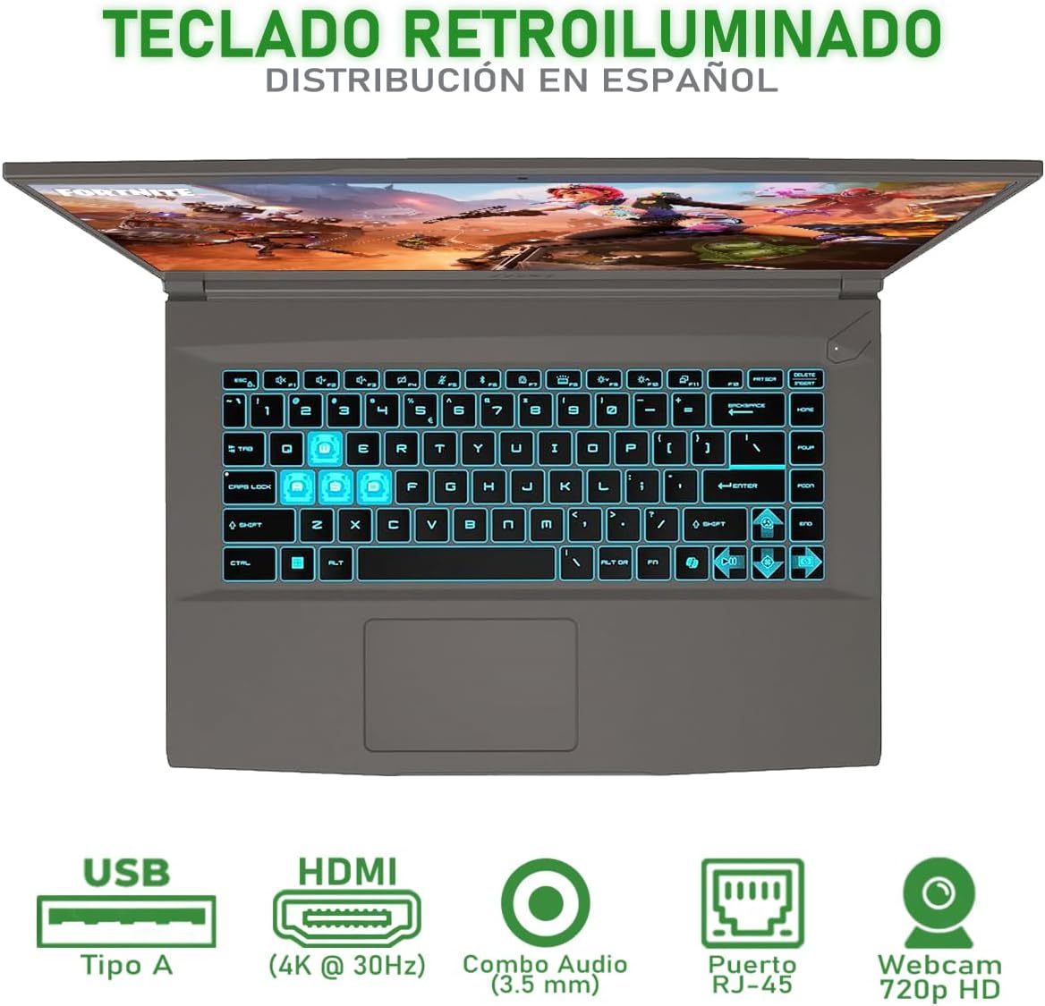 MSI Laptop Gamer Thin 15 NVIDIA GeForce RTX 2050 Intel Core I5 12450H 16GB RAM 512GB SSD 15.6" 144Hz Windows 11 Home Teclado en Español