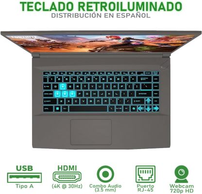 MSI Laptop Gamer Thin 15 NVIDIA GeForce RTX 2050 Intel Core I5 12450H 16GB RAM 512GB SSD 15.6" 144Hz Windows 11 Home Teclado en Español