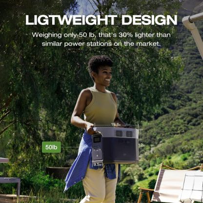 EcoFlow 2048Wh Estación de Energía Portátil DELTA 2 Max, Batería LFP de Expandible a 6 kWh, Carga Completa en 1 Hora, Potencia de Hasta 3100W, Generador Solar Silencioso para Hogar, Camping, RV