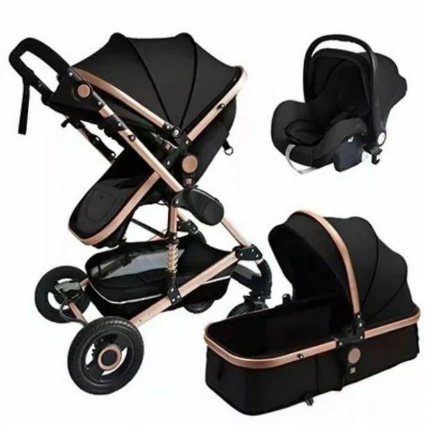 Cochecito de bebé 3 en 1 multifuncional Absorción de impactos Carro para recién nacidos Puede sentarse o acostarse Cochecito de bebé de lujo con paisaje alto ShopWise Round