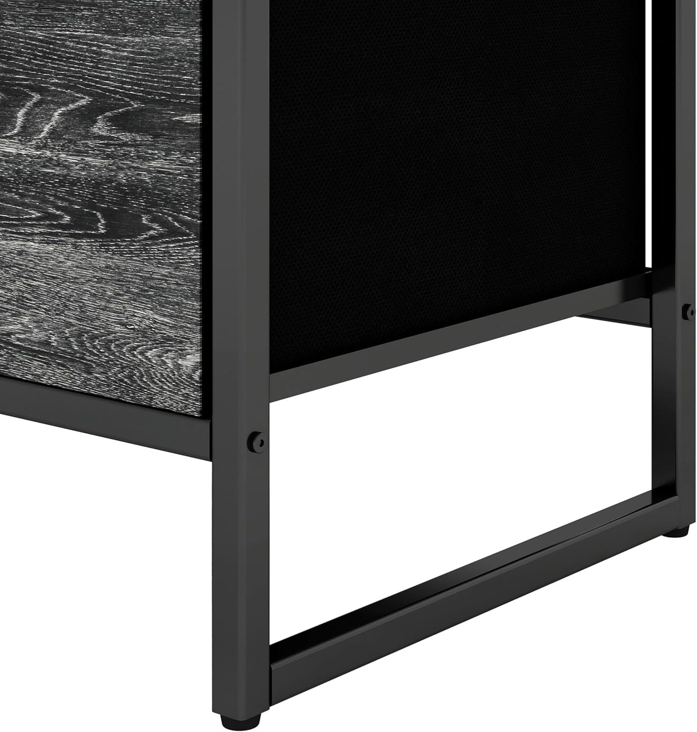 MU:4LIFE Cómoda De 5 Cajones Almacenamiento para Hogar Y Oficina, Organizador Cajonera De Estructura Metal y Cajones De Tela Lino Poliéster y Tela No Tejida (Gris Claro)