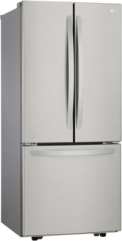 Refrigerador LG French Door 22 pies cúbicos, Acero Inoxidable con Autodiagnóstico Smart Diagnosis, descongelacion automatica, gris, modelo GF22BGSK