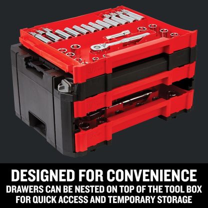 CRAFTSMAN Juego de herramientas mecánicas de 262 piezas, juego de dados maestros con caja de herramientas VERSASTACK de 3 cajones, juego de SAE/métrico (CMMT45309)