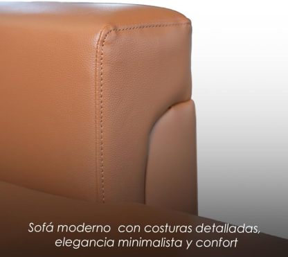 Ilios Innova | Sofá Cama Kairo de Cuero Sintético, Chaise Longue/Cama Extraíble, 3 Plazas, Estructura de Madera, Funcional y Moderno.
