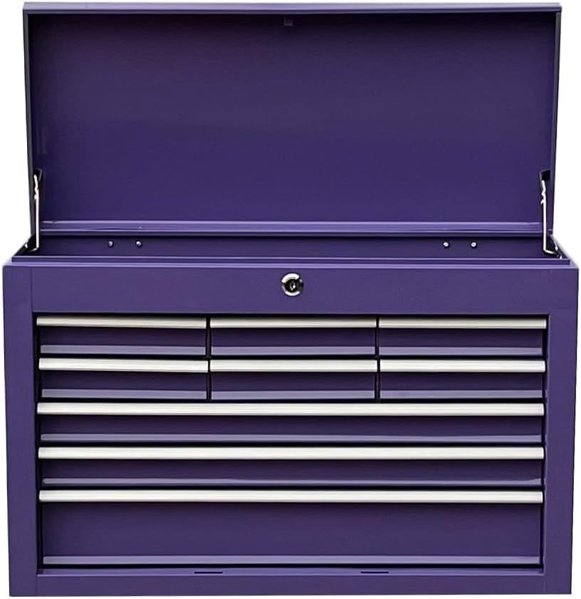 Workington Caja de herramientas portátil de metal con 9 cajones, 61 cm Caja de herramientas con 9 cajones y raíles de cajones con rodamientos de bolas, Caja organizadora de herramientas de acero 4006