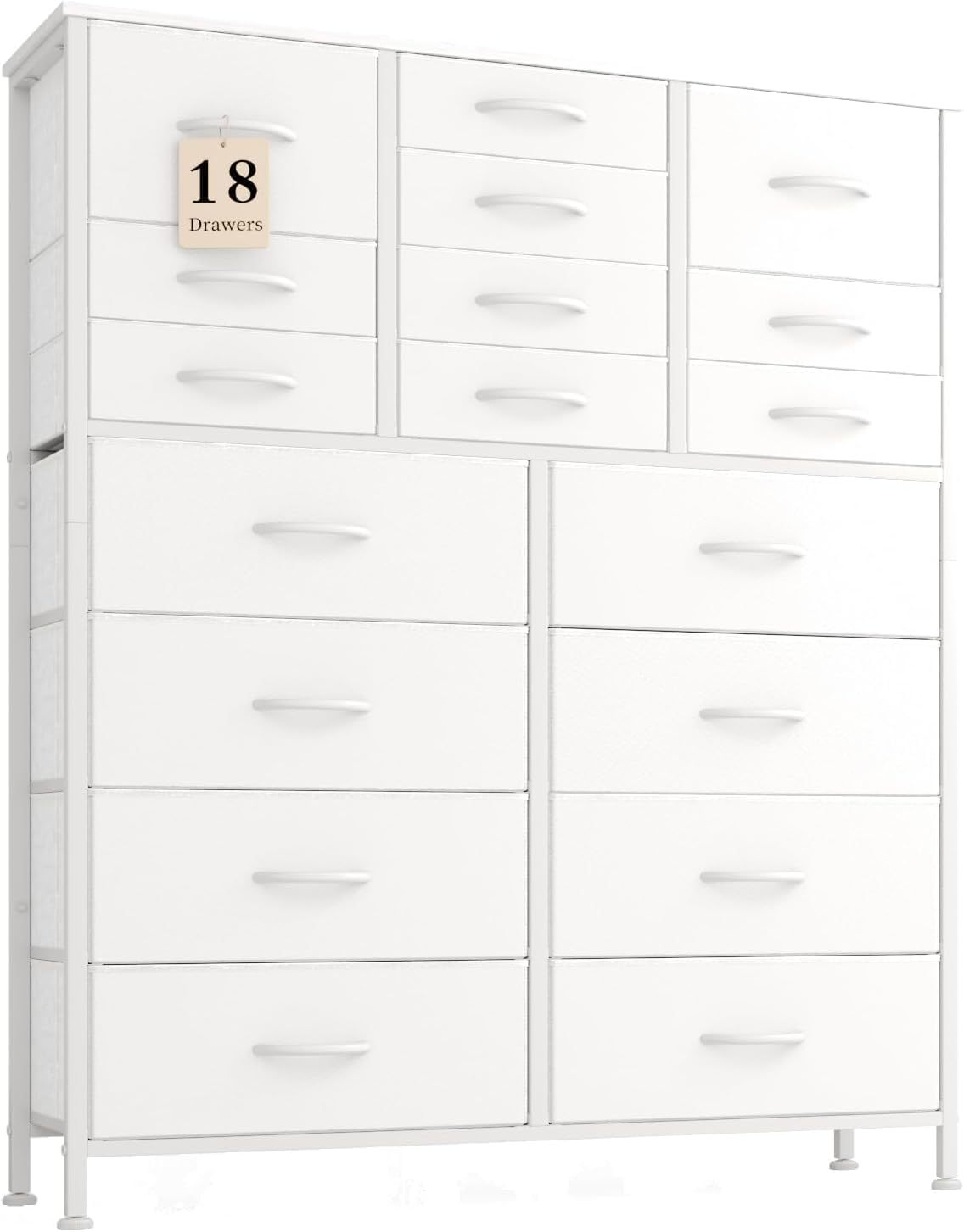 STAR BURN Cómoda Alta para Dormitorio, Torre de Almacenamiento con 18 cajones, Organizador de cajones, Armario de Almacenamiento, Pasillo, armarios, Estructura de Acero (Negro)