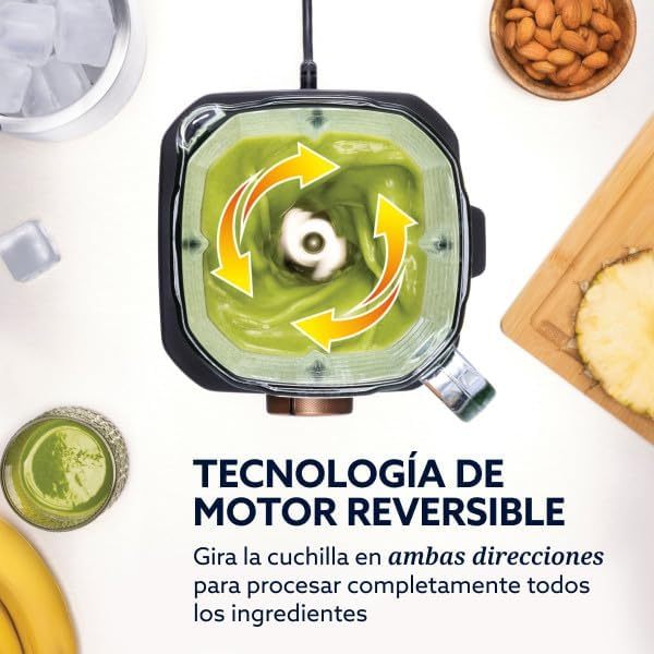 Oster Licuadora Profesional Titan de 2200 W con 4 Programas para Salsa, Sopa, Smoothie y Malteadas, 5 Velocidades, Vaso de Vidrio 2.5 L, Cuchilla de Acero Inoxidable, más Vaso Portátil, BLSTXT-XG