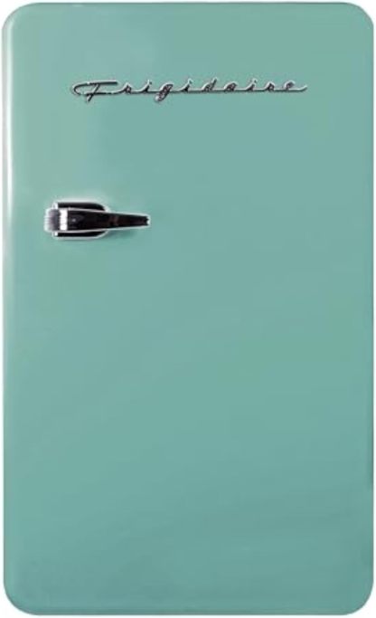 Frigidaire Retro Compact Refrigerator with Chiller, 3.2 cu ft Countertop Fridge, Built-In Bottle Opener, Rounded Corners, Premium, for Office, Bedroom, Dorm Room, Cabin, 18.5D x 20W x 31.5H (Pink)