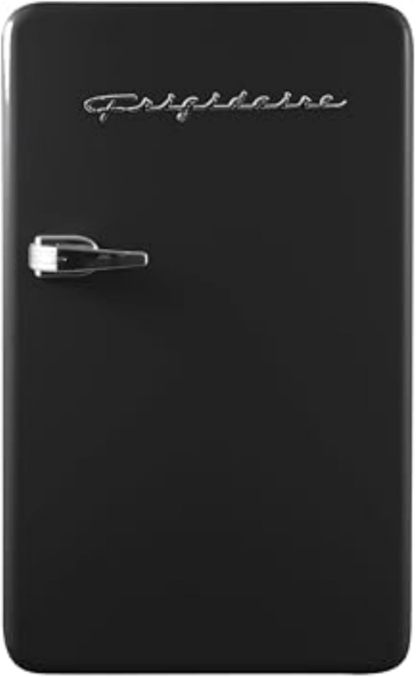 Frigidaire Retro Compact Refrigerator with Chiller, 3.2 cu ft Countertop Fridge, Built-In Bottle Opener, Rounded Corners, Premium, for Office, Bedroom, Dorm Room, Cabin, 18.5D x 20W x 31.5H (Pink)