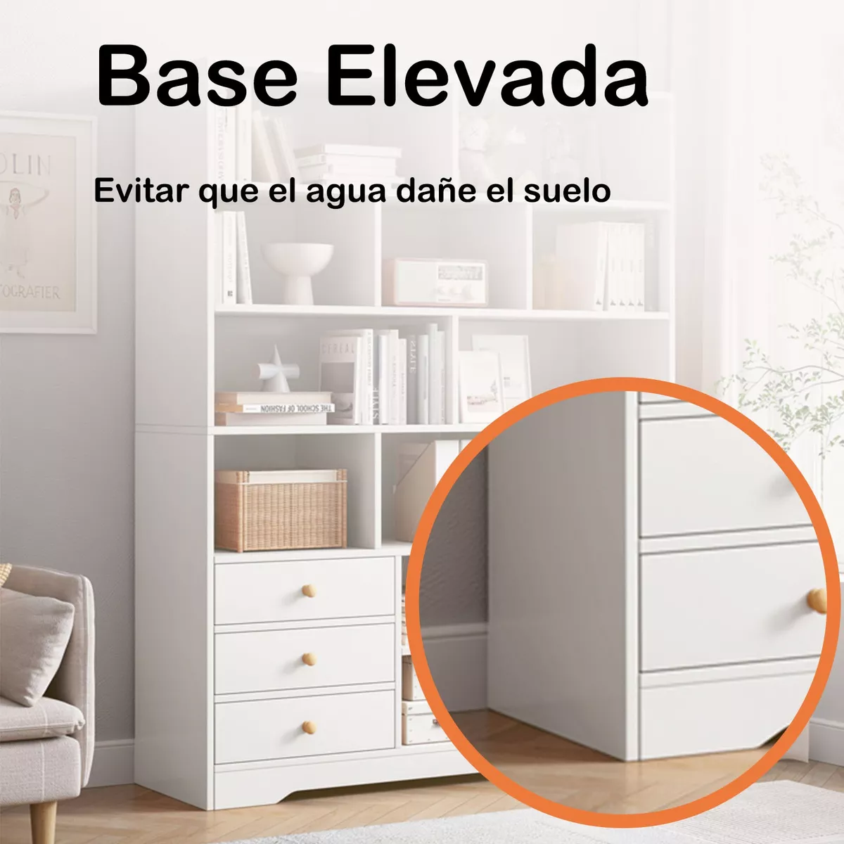 Librero - Estante- Diseño Minimalista With 3 Drawers 2 Door