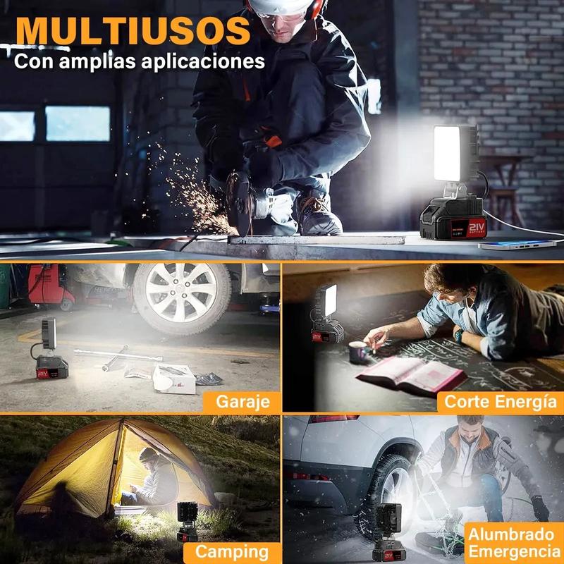 【Producto Viral】Conjunto de Ventilador Portátil de Metal Inalámbrico y Luz LED Recargable