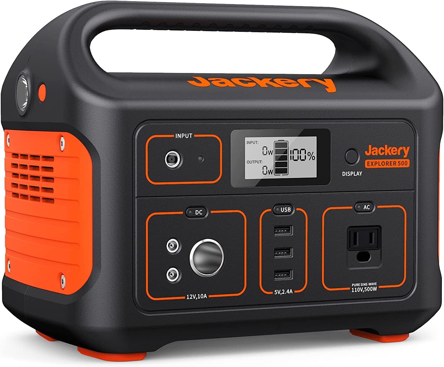 Jackery - Central de energÃ­a portÃ¡til Explorer 500, 518 Wh generador solar para exteriores, paquete de baterÃ­a de litio mÃ³vil con salida de CA de 110 V/500 W para uso domÃ©stico, respaldo de