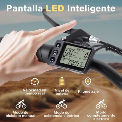 HONEYWHALE F6 Bicicleta Eléctrica Plegable para Adultos, Bicicleta de montaña de 7 velocidades, Máxima del Motor 790W, Velocidad Máxima 40KM/H, Batería Extraíble (48V, 10.4AH), Autonomía 45KM