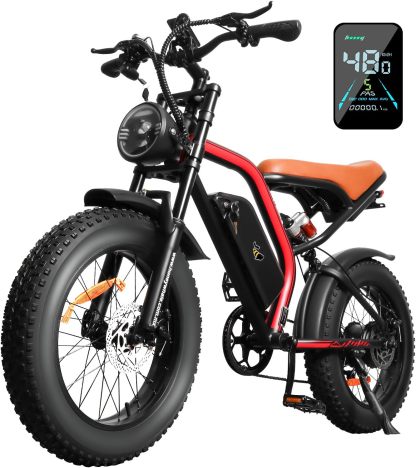 HONEYWHALE K6 Bicicleta Electrica para Adultos, Moto Bicicleta de Montaña de 7 Velocidades, Potencia del Motor 1080 W, Velocidad Máxima 48KM/H, Autonomía 40-45KM, Batería (48V, 15AH)