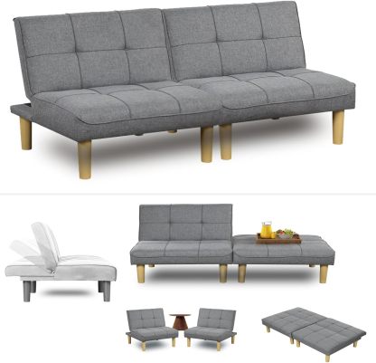 ! Sólo MXN$507 hoy KAIRUITUCH - Sofá cama convertible 3 en 1 para cama individual, sofá de futón con respaldo plegable ajustable, 2 piezas, futón pequeño para sala de estar, departamento