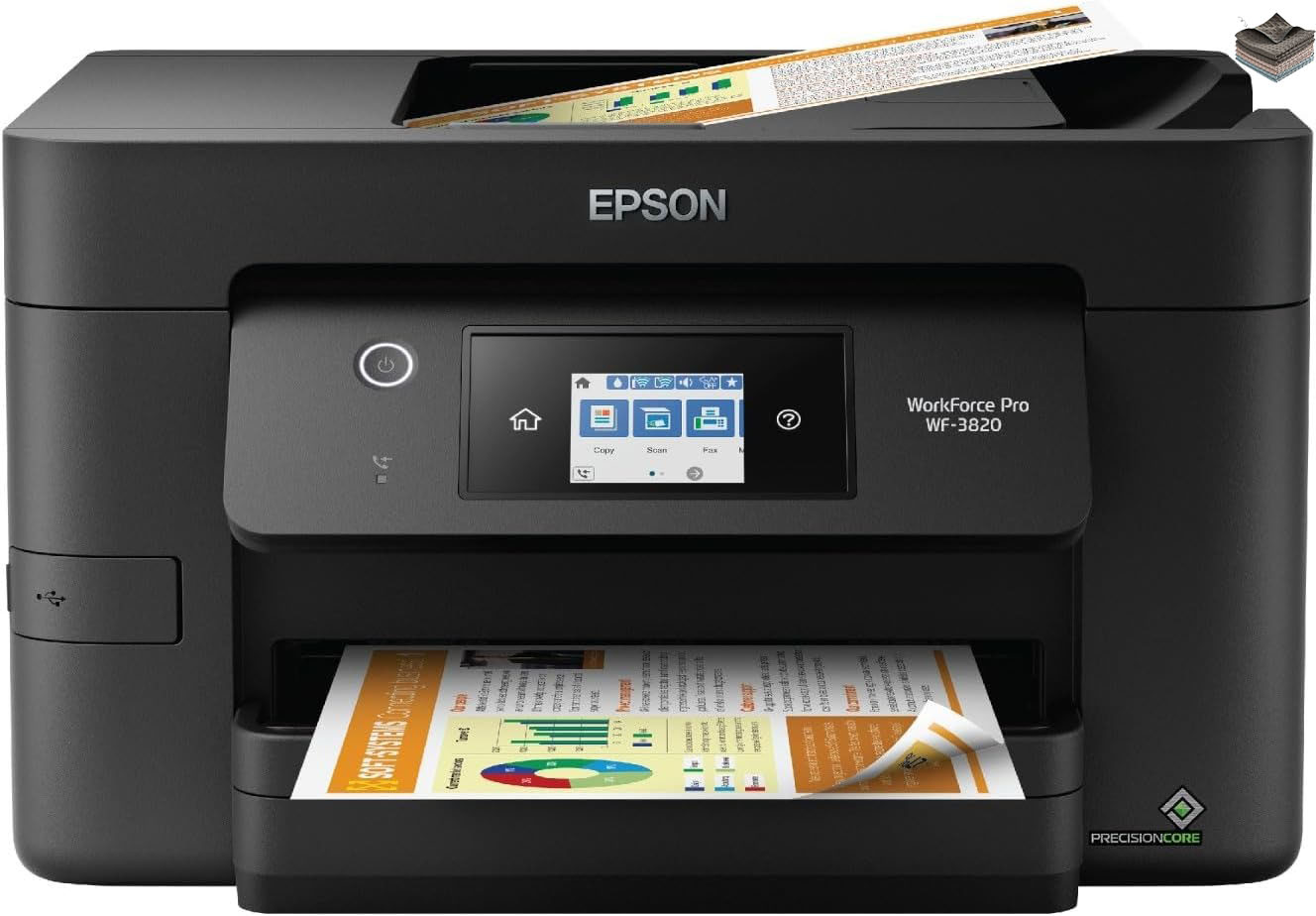 Impresora de inyección de tinta en color inalámbrica todo en uno Epson® Workforce® Pro WF-3820