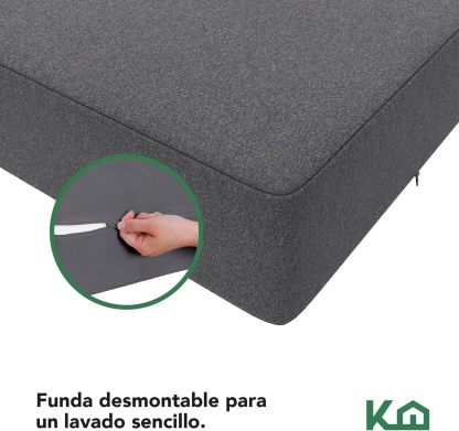 Kingshouse | Sofá Cama Matrimonial Plegable - Sillón Multifuncional y Convertible 2 en 1 - Relleno de Espuma de Alta Densidad - Funda Desmontable - Soporte Ergonómico y Suavidad Hogar, Sala, Recámara