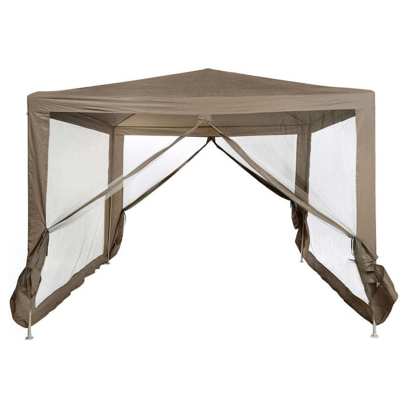 Toldo de restaurante color topo con mosquitera apto para terraza exterior patio 3 x 3 m