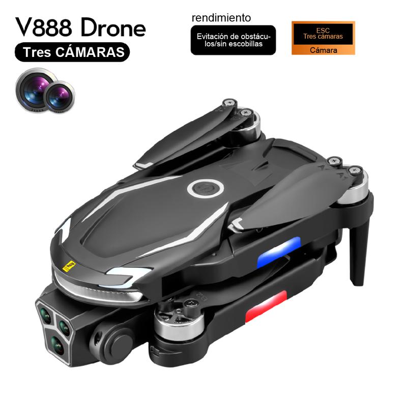 Mini Dron V888 8k Profesional Dual Cámara, Fpv 2.4ghz