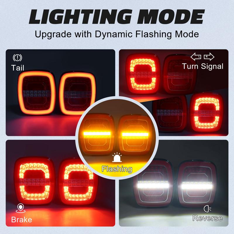 Luz magnética inalámbrica para remolque con luces de emergencia: LED de alta resistencia, recargable por USB-C, IP67 a prueba de agua, 22 LED, 5 modos, 1 año de garantía.