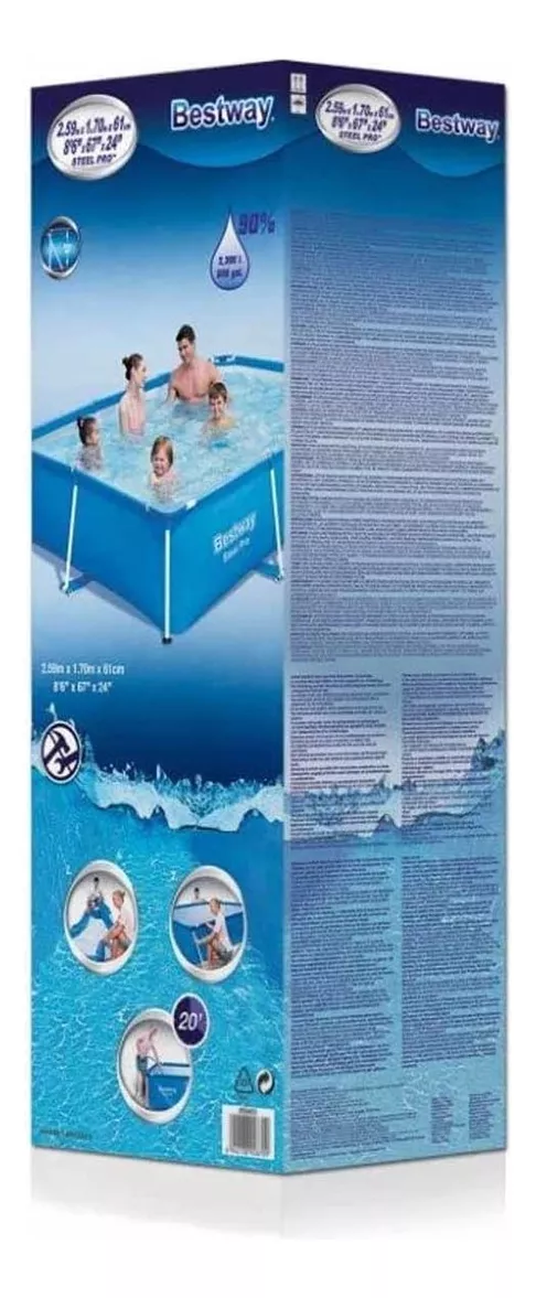 Piscina doméstica con estructura de acero BW Steel Pro — 259 cm