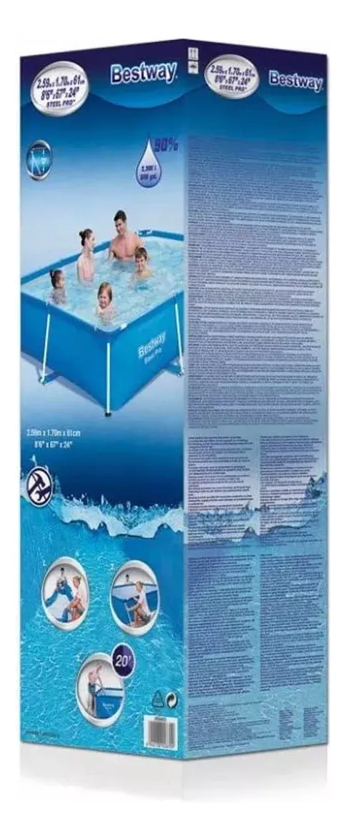 Piscina doméstica con estructura de acero BW Steel Pro — 259 cm