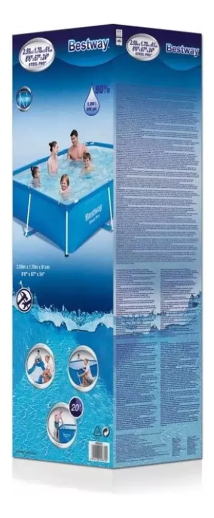 Piscina doméstica con estructura de acero BW Steel Pro — 259 cm