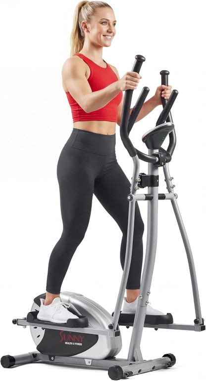 Sunny Health & Fitness Máquina Elíptica para el Hogar, Entrenador Cruzado de Cuerpo Completo con Resistencia Magnética Silenciosa, Cardio de Bajo Impacto, Bluetooth SunnyFit App Opcional