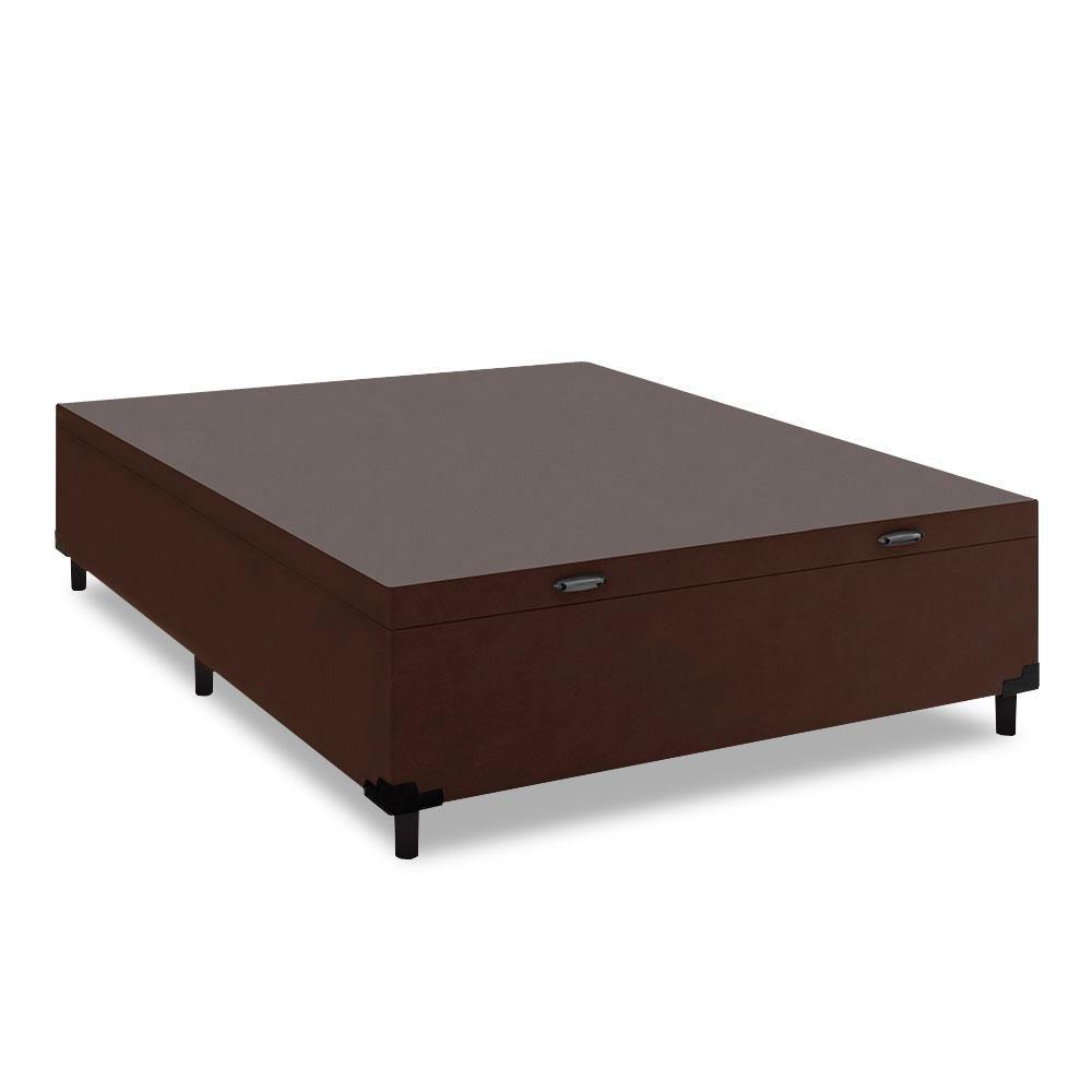 Cama Baúl Pareja Colchón Muelles Flora Marrón / Blanco 138x188x63cm - Gazin