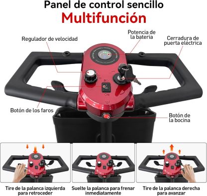 HONEYWHALE YL-07 Scooter Eléctrico Patin de Movilidad de 4 Ruedas, Silla de Ruedas Electrica Plegable para Adultos y Personas Mayores, Batería de 20ah, 28 km con Una Carga Completa, Asiento Ajustable