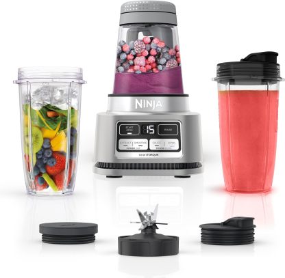 Ninja - Extractor nutricional, licuadora personal con 2 vasos + 2 batidoras SS101