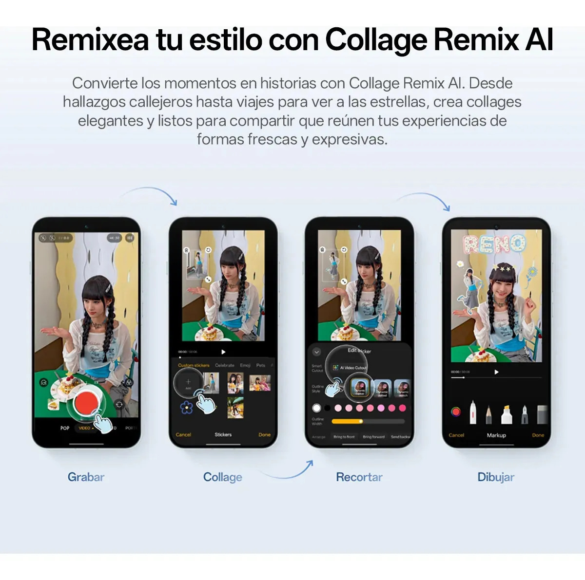 OPPO Reno 16 F 5G Blanco Celular Diseño Moderno 8GB RAM 128GB Cámara Principal 50MP Selfie 50MP Pantalla 120Hz Batería 7000mAh Carga 80W NFC ColorOS 16