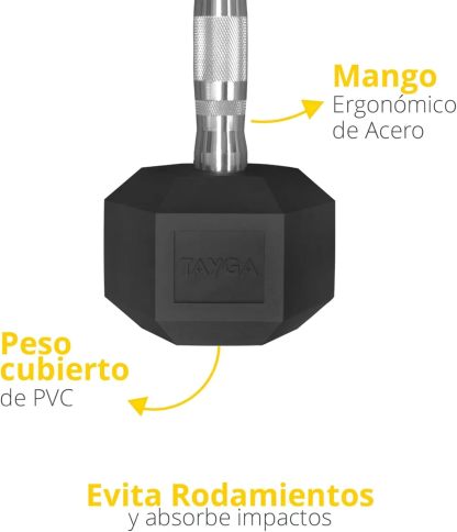 Tayga Set de Mancuernas Hexagonales 10 Pares 5-50 lb