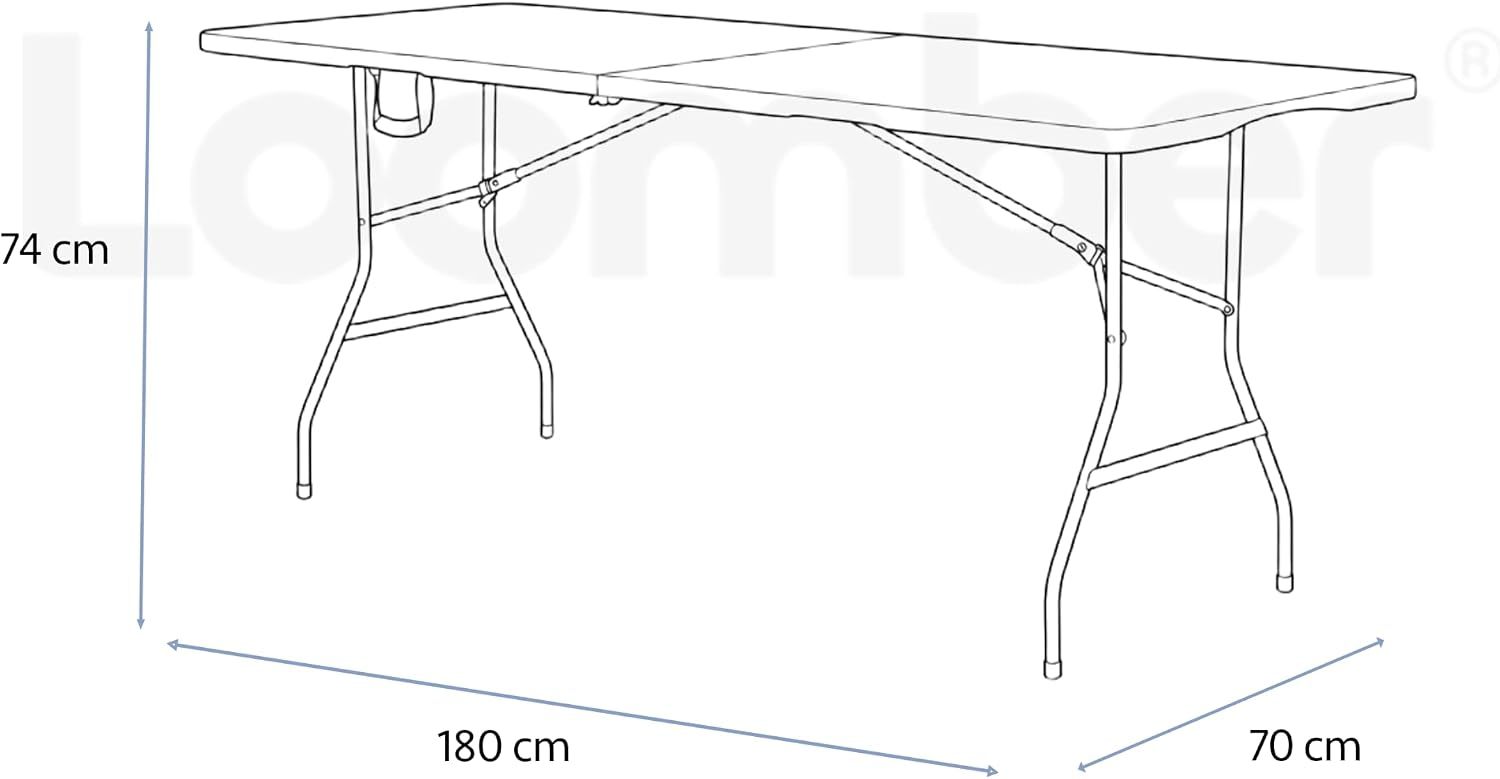 Paquete de 2 Mesas Plegables Negras 180 cm | Mesas de Plástico Resistente Uso Rudo | Ideales para Eventos, Jardín, Negocio y Hogar | Fácil Almacenamiento